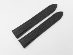 20.5mm/18mm Black Togo Calf Leather Deployment Strap For Cartier Tank Solo Large & Ronde Solo 36mm #WT14386