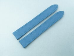 17.5mm/16mm Blue Nubuck Calf Skin Leather Deployment Strap for Cartier TANK SOLO SMALL #WT14387