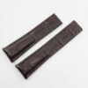 22mm/18mm High Grade Dark Brown Crocodile Leather Deployment Strap for TAG HEUER 100/85mm #WT14388