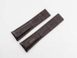 22mm/18mm High Grade Dark Brown Crocodile Leather Deployment Strap for TAG HEUER 100/85mm #WT14388