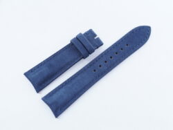 21mm/18mm Navy Blue Nubuck Calf Leather Curved End Watch Strap for JLC #WT14393