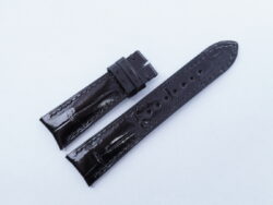 21mm/18mm High Grade Black Crocodile Leather Curved End Watch Strap for JLC 120/70mm #WT14394