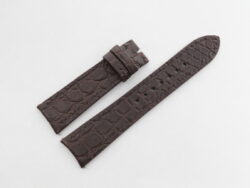 21mm/18mm Dark Brown Crocodile Leather Curved End Watch Strap For JLC #WT14402