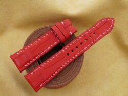 High Grade Matte Red Crocodile Leather Watch Strap - CUSTOM MADE SERVICE CT3161