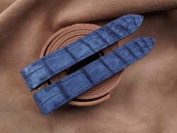 High Grade Navy Blue Nubuck Crocodile Leather Deployment Watch Strap For Cartier Roadster – CUSTOM MADE SERVICE CT3142