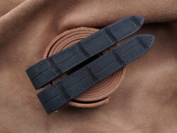 High Grade Black Nubuck Crocodile Leather Deployment Watch Strap For Cartier Roadster – CUSTOM MADE SERVICE CT3140