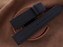 Black Pebbled Calf Leather Watch Strap - CUSTOM MADE SERVICE CT3182