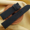 Black Nubuck Calf Leather Curved End Watch Strap For JLC - CUSTOM MADE SERVICE CT3178