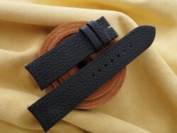 Black Pebbled Calf Leather Curved End Watch Strap For JLC - CUSTOM MADE SERVICE CT3181
