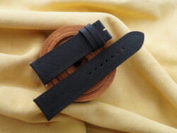Black Saffiano Calf Leather Curved End Watch Strap For JLC - CUSTOM MADE SERVICE CT3184