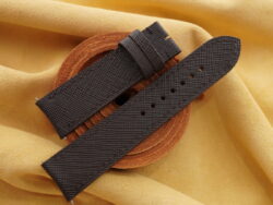 Dark Brown Saffiano Calf Leather Curved End Watch Strap For JLC - CUSTOM MADE SERVICE CT3186