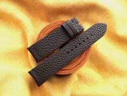 Chocolate Pebbled Calf Leather Curved End Watch Strap For JLC - CUSTOM MADE SERVICE CT3188