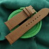 Light Brown Pebbled Calf Leather Curved End Watch Strap For JLC - CUSTOM MADE SERVICE CT3206