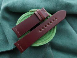 Red Brown Shell Cordovan Leather Curved End Watch Strap For JLC - CUSTOM MADE SERVICE CT3203