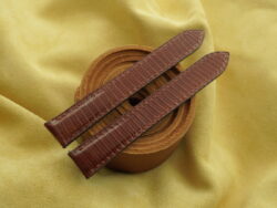 Cognac Lizard Leather Deployment Watch Strap For Cartier Tank Solo, Large Model - CUSTOM MADE SERVICE CT3210