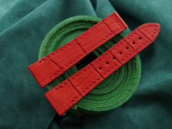 High Grade Matte Red Crocodile Leather Deployment Watch Strap With Quickswitch For Cartier Santos Medium, Large Model - CUSTOM MADE SERVICE CT3223