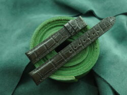 High Grade Glossy Olive Green Crocodile Leather Watch Strap - CUSTOM MADE SERVICE CT3238