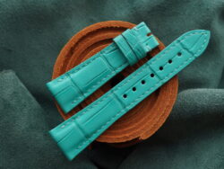 High Grade Matte Cyan Blue Crocodile Leather Watch Strap - CUSTOM MADE SERVICE CT3233