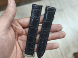 High Grade Black Crocodile leather Deployment strap for Omega - CUSTOM MADE SERVICE CT3130