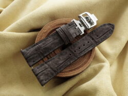 Brown Crocodile Stonewash Leather Watch Strap - CUSTOM MADE SERVICE CT3248
