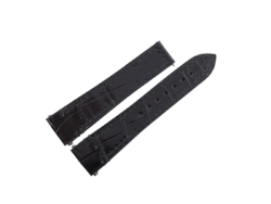 18.5mm/16mm Glossy Black Crocodile Leather Watch Strap With Quickswitch for Cartier Santos 100/80mm #WT14439