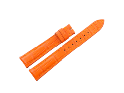16mm/14mm Matte Orange Crocodile Skin Leather Watch Strap for Cartier Tank Must Small / Tank Louis Small / Ronde 29mm 115/75mm #WT14441