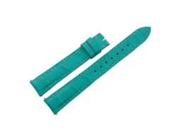 16mm/14mm Matte Cyan Blue Crocodile Skin Leather Watch Strap for Cartier Tank Must Small / Tank Louis Small / Ronde 29mm 115/75mm #WT14442