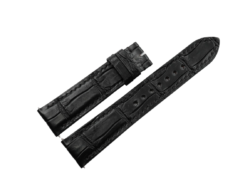 20mm/18mm Black Genuine CROCODILE Skin Leather Watch Strap #WT14448
