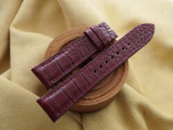 Red Prune Crocodile Leather Watch Strap For Cartier Tank Solo, Tank Must, Tank Louis - CUSTOM MADE SERVICE CT3278