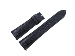 22mm/18mm Black Genuine Ostrich Skin Leather Watch Strap #WT14456