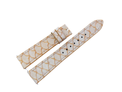 19mm/16mm Off White Carp Fish Skin Leather Watch Strap #WT14463