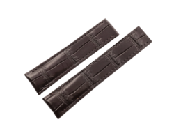 22mm/20mm High Grade Brown Crocodile Leather Deployment Strap For Breitling #WT14475