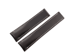 22mm/20mm Dark Brown Box Calf Skin Deployment Strap For Breitling #WT14480