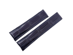 22mm/20mm High Grade Navy Blue Crocodile Leather Deployment Strap For Breitling #WT14477