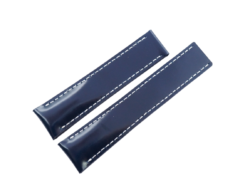 22mm/20mm Navy Blue Box Calf Skin Deployment Strap For Breitling #WT14478