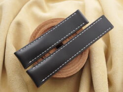 Dark Brown Box Calf Leather Deployment Strap For Breitling - CUSTOM MADE SERVICE CT3320