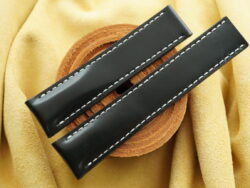 Black Box Calf Leather Deployment Strap For Breitling - CUSTOM MADE SERVICE CT3321