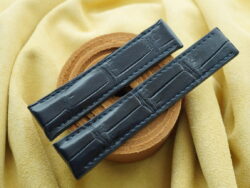 High Grade Dark Navy Blue Crocodile Leather Deployment Strap For Breitling - CUSTOM MADE SERVICE CT3318