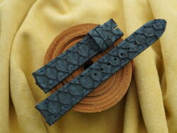 Dark Blue Carp Fish Skin Leather Watch Strap - CUSTOM MADE SERVICE CT3307