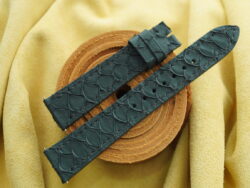 Black Carp Fish Skin Leather Watch Strap - CUSTOM MADE SERVICE CT3301