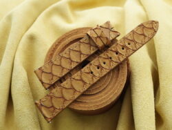 Honey Carp Fish Skin Leather Watch Strap - CUSTOM MADE SERVICE CT3289