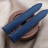 Navy Blue Saffiano Leather Deployment Watch Strap For Cartier Tank Solo, Large Model - CUSTOM MADE SERVICE CT3329
