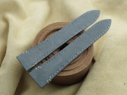 Gray Nubuck Leather Deployment Watch Strap With Quickswitch For Cartier Santos Medium, Large Model - CUSTOM MADE SERVICE CT3337