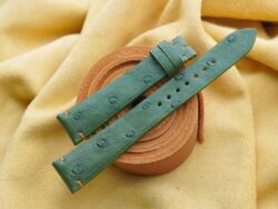 Green Ostrich Quill Leather Watch Strap - CUSTOM MADE SERVICE CT3339