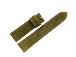 24mm/22mm Olive Green Genuine Suede Calf Leather Watch Strap 130/80mm #WT14511