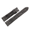 20mm/18mm Black Double Hornback Genuine CROCODILE Skin Leather Watch Strap 120/80mm #WT14512