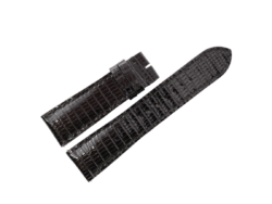 23mm/20mm Black Genuine Lizard Skin Leather Watch Strap for Cartier Tank SOLO XL #WT14507