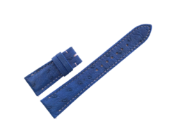 22mm/18mm Navy Blue Genuine Ostrich Quill Leather Watch Strap 130/55mm #WT14491