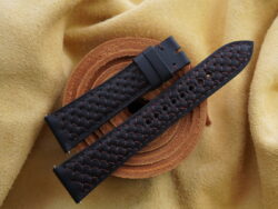 Hand-quilted Smooth Black Calf Leather Watch Strap - CUSTOM MADE SERVICE CT3354